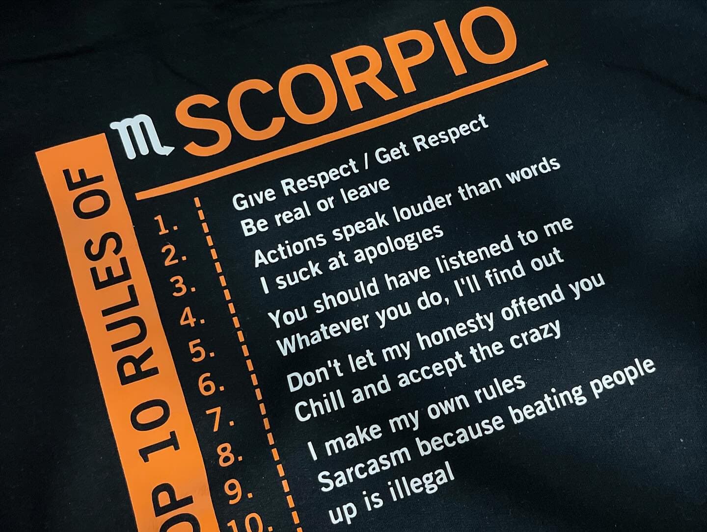 Top 10 Rules of Scorpio tee